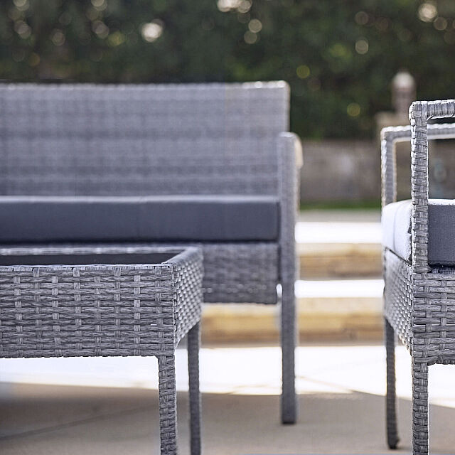 grey rattan patio chairs